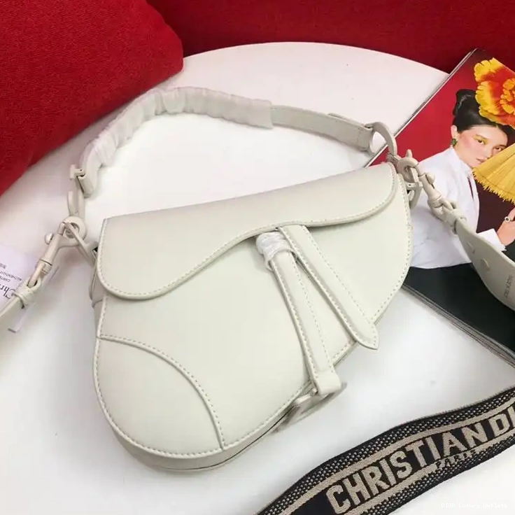 Cheap Bag White Dior Saddle Calfskin Ultramatte 0626 Luxury
